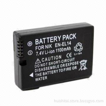 Camera Battery Packs for Niikon EN-EL14, with 7.4V Voltage and 1030mAh Capacity